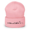 Umgeschlagene Beanie – München Skyline in 3D-Stickerei