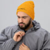 Umgeschlagene Beanie – München Skyline in 3D-Stickerei