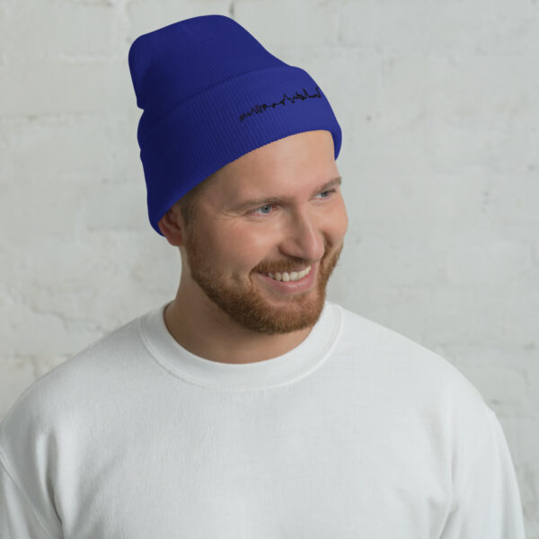 Umgeschlagene Beanie – München Skyline in 3D-Stickerei